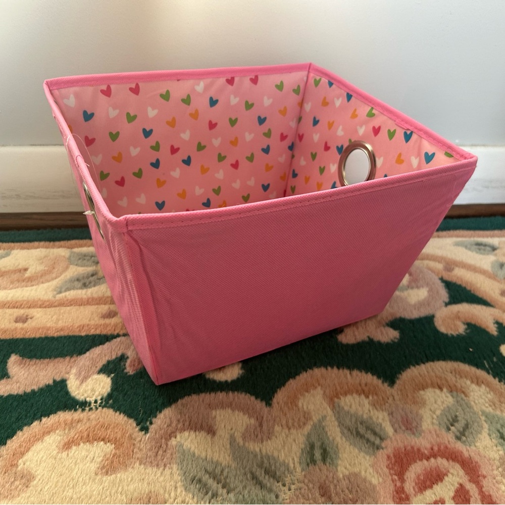 Colorful Heart Pattern Storage Bin